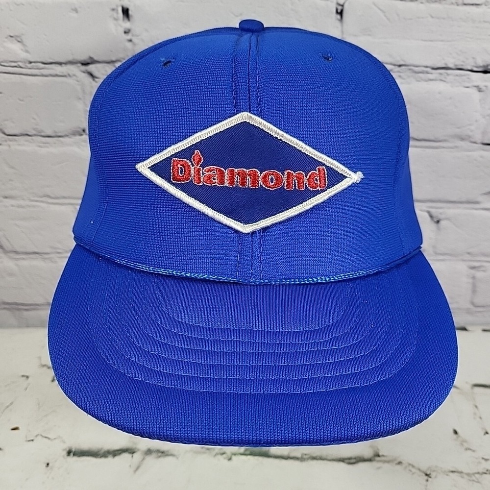 Vintage Diamond Matches Trucker Hat Mens M/L Blue‎ All Foam Snapback Advertising